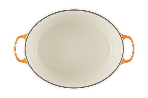 Le Creuset Enameled Cast Iron Signature Oval Dutch Oven, 15.5 qt., Flamme Doree with Crucible Knob