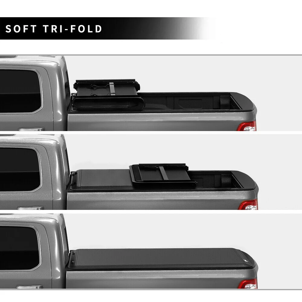 Ledkingdomus 60" 5 ft Soft Tri-Fold Truck Bed Tonneau Cover for 2016-2023 Toyota Tacoma