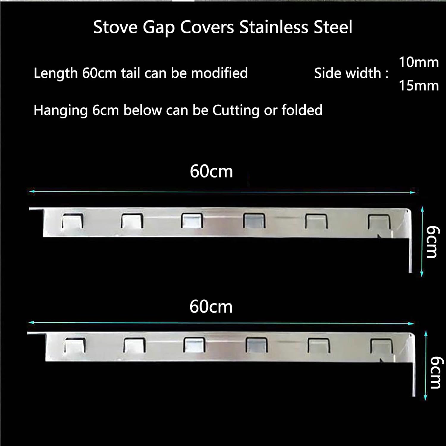 Stove Gap Covers Stainless Steel-Will Not Melt and Burn Like Silicone Covers Can,Heat Resistant and Easy to Clean,Kitchen Stove Counter Gap Cover