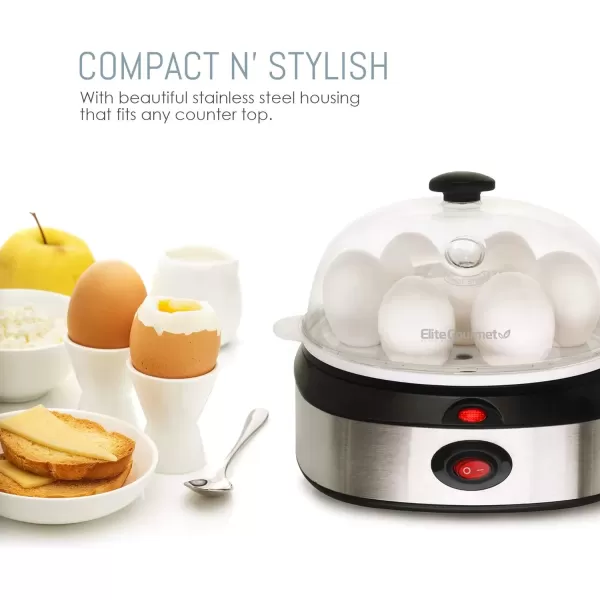 Egg Cookers EGC-207 Easy Electric 7 Egg Capacity Cooker, No Alarm, Non-stick Omelet Maker, Scrambled, Soft, Medium, Hard Boiled with Auto Shut-Off