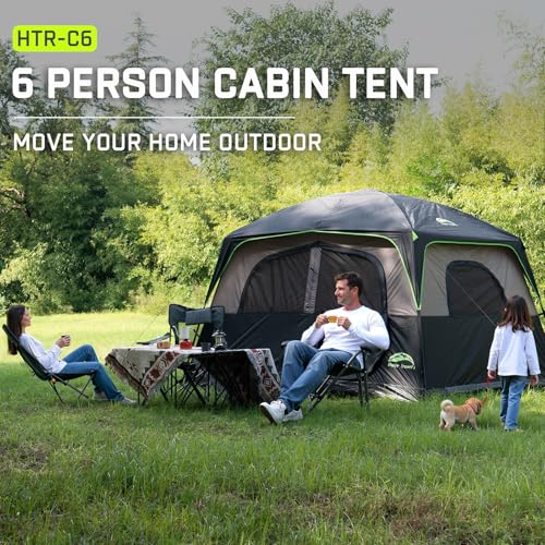 Happy Travel Tent 6 Person Tents for Camping, Waterproof Easy Setup Camping Tent with Rainfly