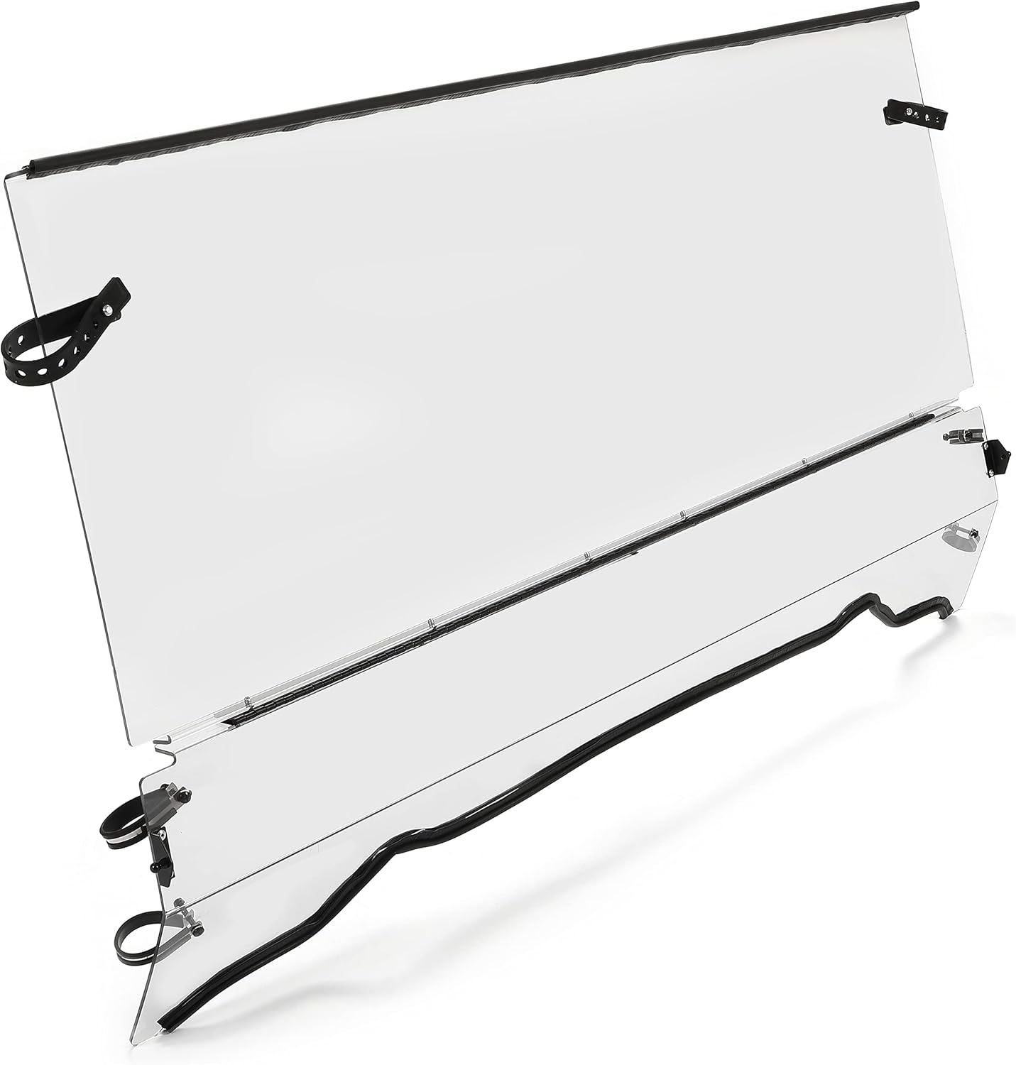 HECASA Front Clear Folding Windshield Compatible with 2001-2008 Polaris Ranger 500 2x4 4x4 6x6 / 2007 Ranger 700 4x4 / 2009 Crew 700 / 2005-2007 XP