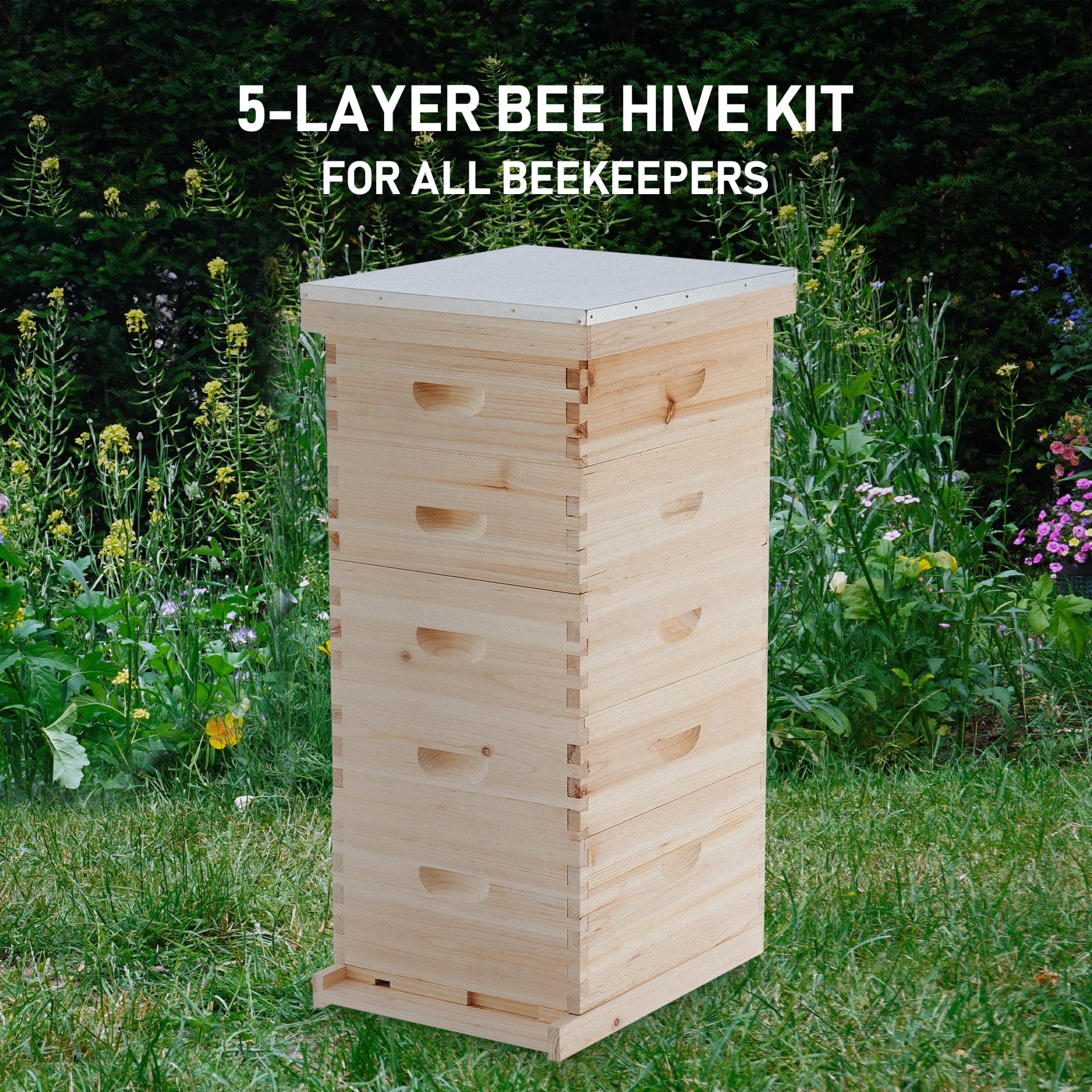 Preenex 5 Brood Boxes Beehive for Beekeeping With Metal Roof - Radiant Selections