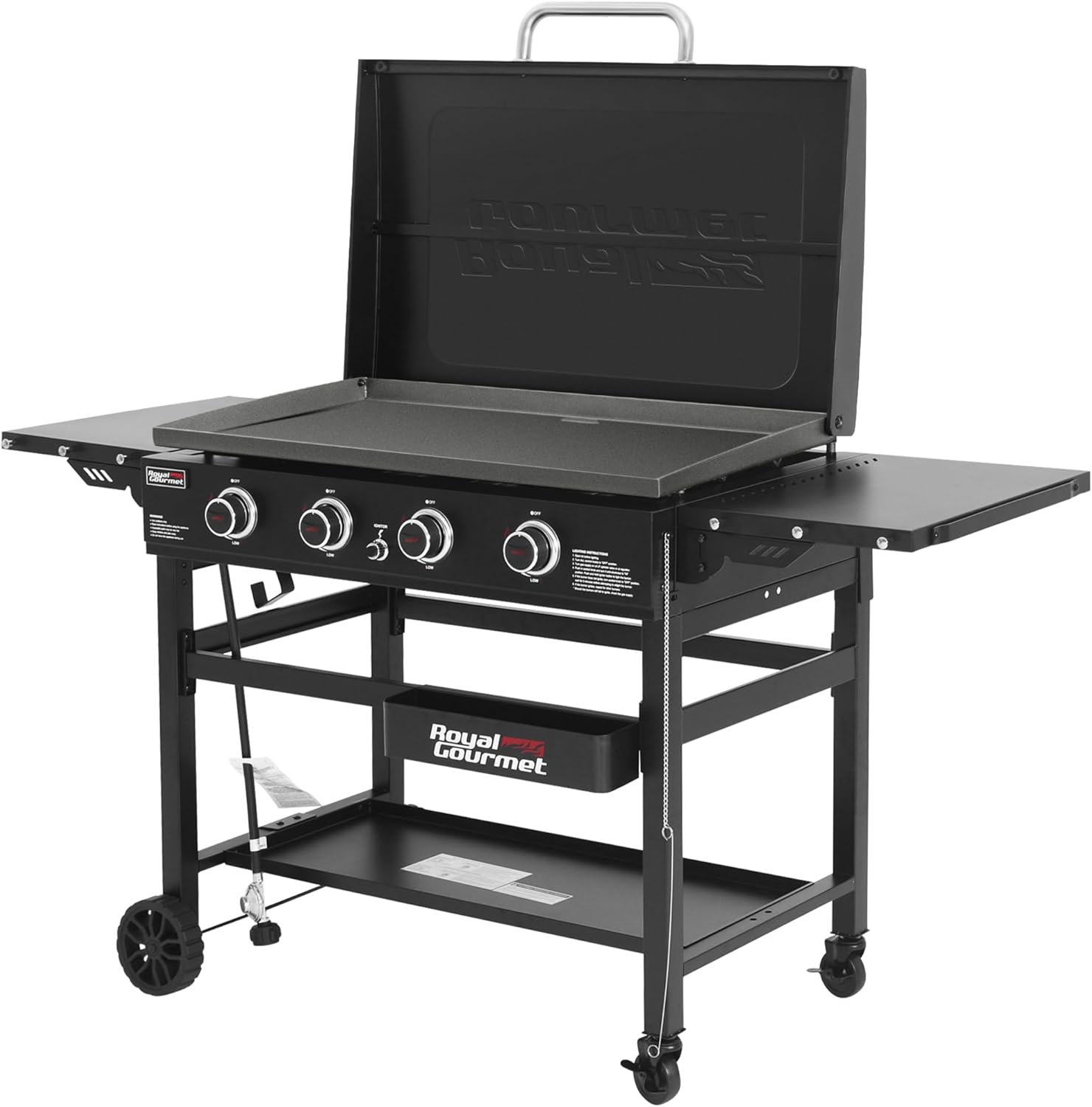 Royal Gourmet GB4000P 4-Burner Propane Gas Griddle with Hard Cover, 35-Inch Flat Top BBQ Grill, 52,000 BTU