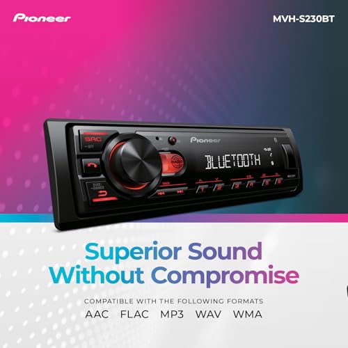 Pioneer MVH-S322BT Bluetooth Car Stereo with USB/AUX Inputs, Smartphone Connectivity, Pioneer Smart Snyc