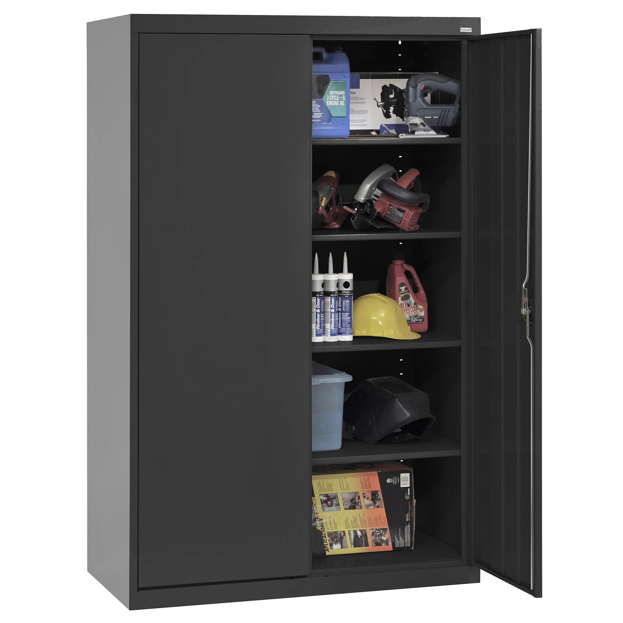 Sandusky Lee 46"W x 24"D x 72"H 5-Shelf Steel Storage Cabinet with Recessed Handle