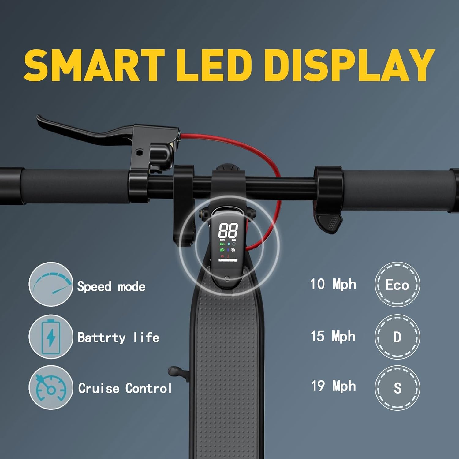 Foldable Electric Scooter for Teens Adults,500W Motor,Up 19 Mph and 15-19 Miles Long Range,10" Solid Tires,Dual Braking System and App Control