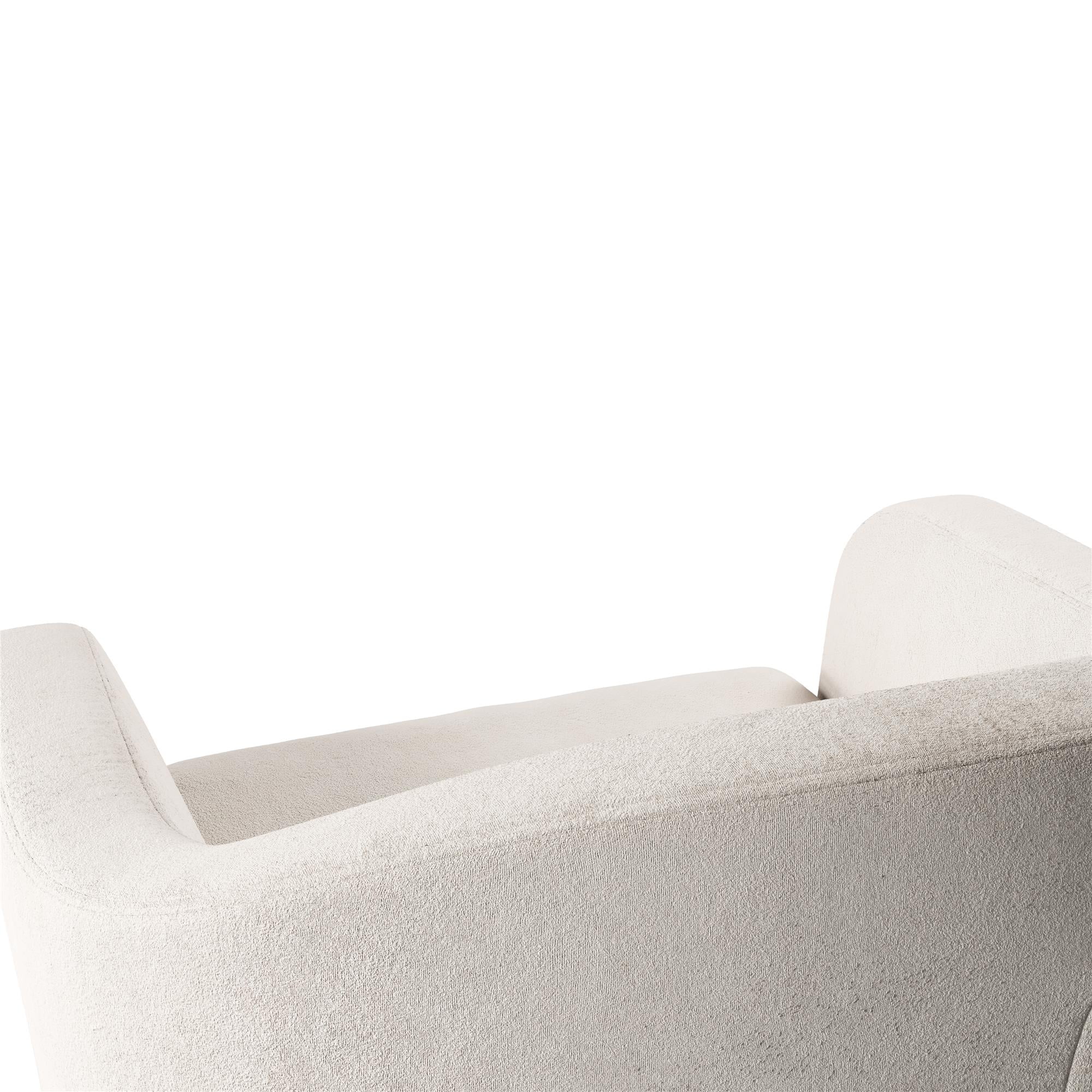 DHP Gentle Swivel Curved Accent Chair, Ivory Velvet
