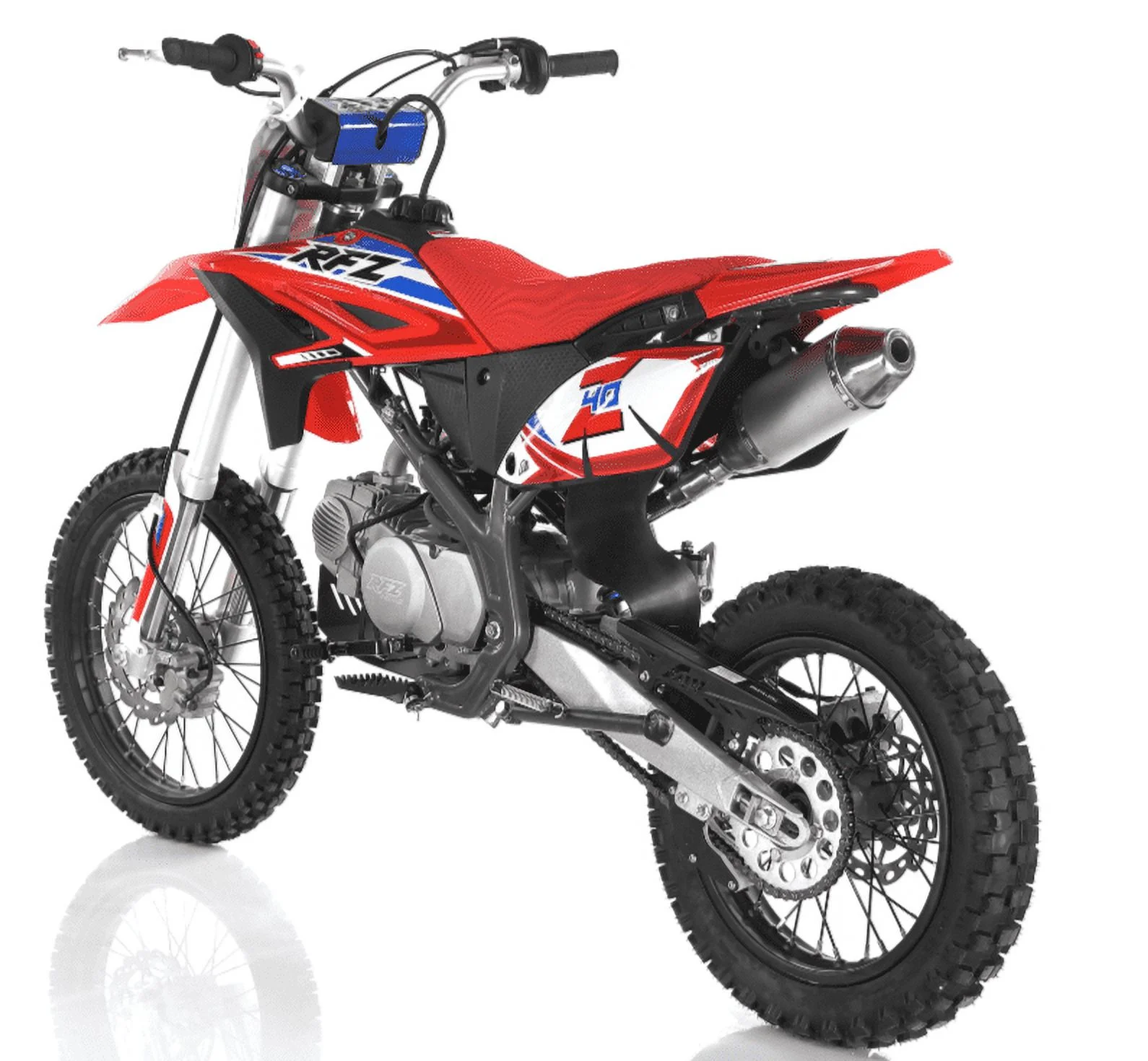 Apollo RFZ 140 Z40 Dirt Bike - Manual Transmission (17'/14') tires-Blue