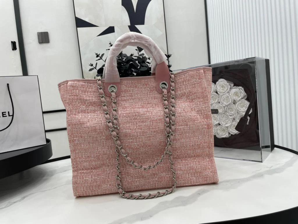 Chanel Deauville Tote 38cm Pink For Women A66941