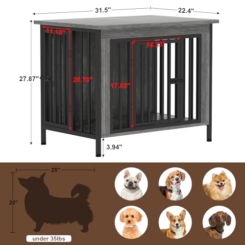 EasyCom 39.96" XL Wooden Large Dog Crate Furniture for Medium and Large Breed