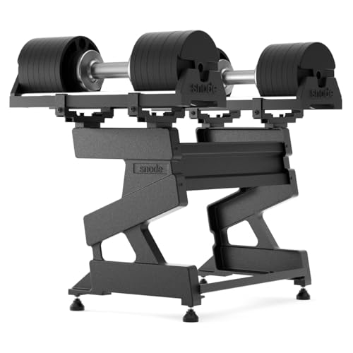 SNODE AD80 Drop Proof 80 lbs Adjustable Dumbbell Set -Adjustable Weights with Cast Iron Plates and Cradle, Knurled Handle, Fast Adjust