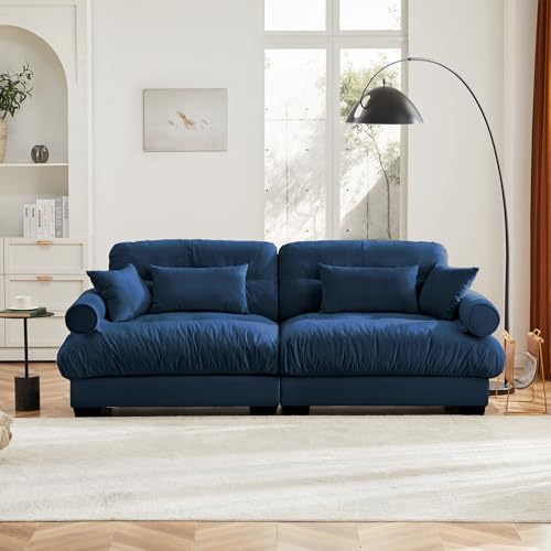 130" Modular Sectional Sofa,Velvet Upholstered Couches for Living Room,3 Seater Green Sofa Couch with Movable Ottoman
