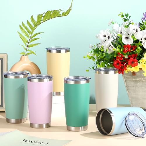 Sieral 36 Packs Stainless Steel Tumbler Bulk with Lid Vacuum Double Wall Insulated Travel Coffee Mug Powder Coated Tumbler Cup for Graduation Wedding