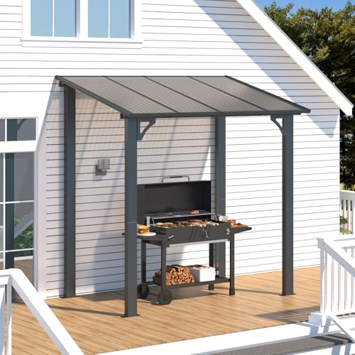 AECOJOY 10&rsquo; x 10&rsquo; Gazebo, Wall Mounted Gazebos Pergola on Clearance, Outdoor Patio Lean to Gazebo Awnings for Deck, Porch
