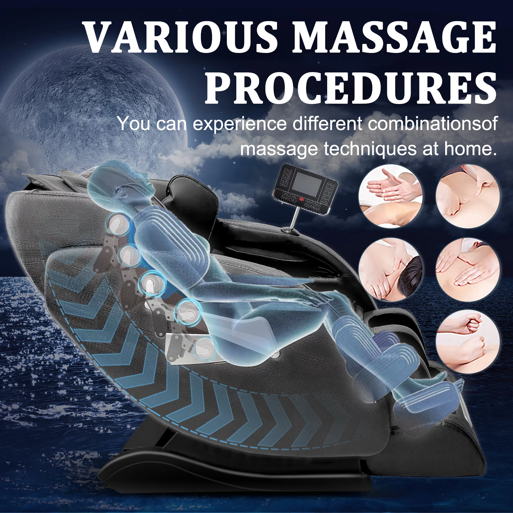 BILITOK Massage Chair, Bluetooth Massage Chair with Smart Screen Zero Gravity Massage and Wave Air Bag Massage Shoulders, Arms, Back, Waist, Buttocks
