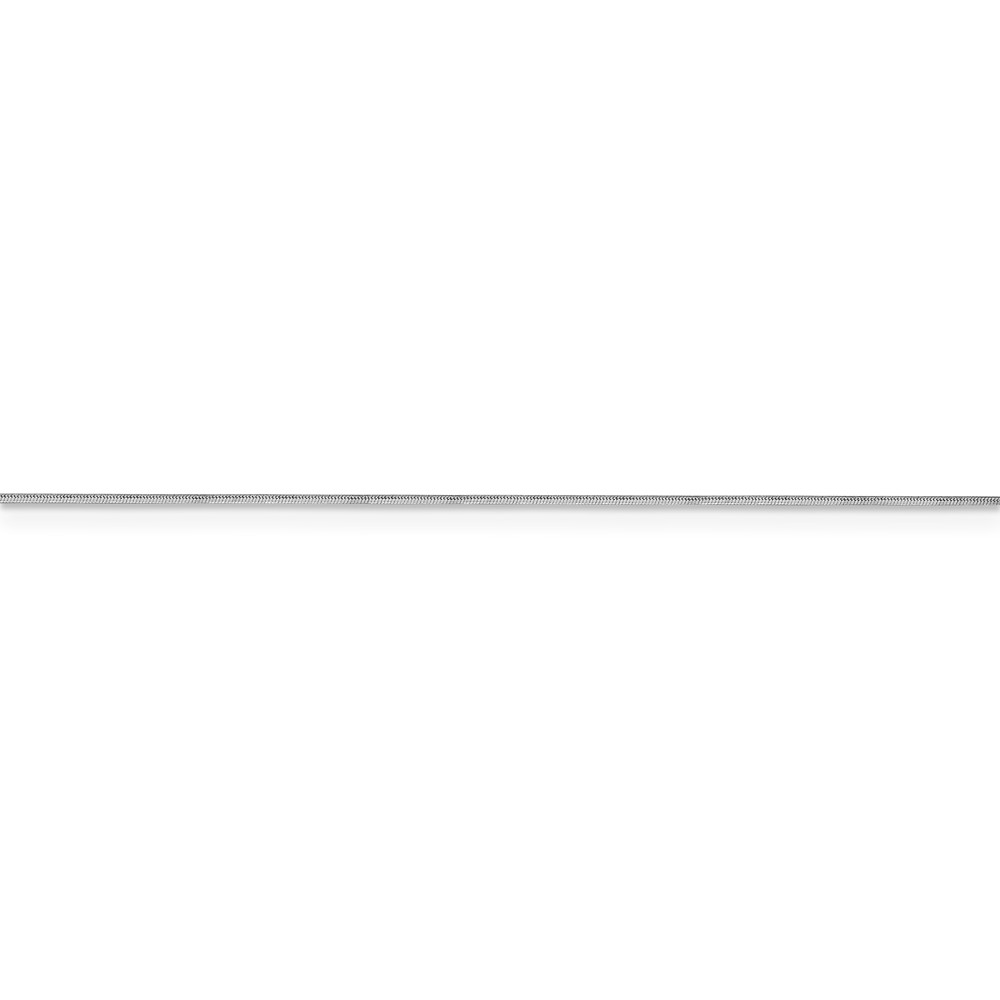 Real 14kt White Gold .7mm Octagonal Snake Chain; 18 inch; Lobster Clasp; for Adults and Teens; for Women and Men