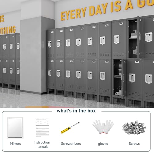 Metal Cabinet Home Office Storage,Lockers,Lockable Employees Metal Locker with Door,54" Height Steel Locker,Lockable Steel Locker for Gym,School,Home