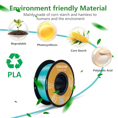 Kingroon Silk PLA Bundle 3D Printer Filament, Dimensional Accuracy +/- 0.03 mm, 10 kg Spool(22lbs)