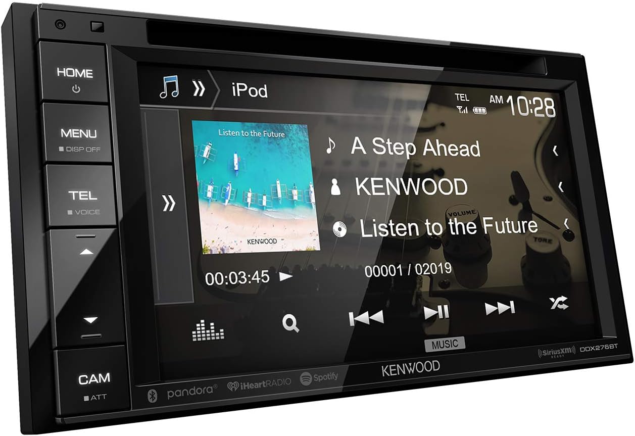 Kenwood DDX276BT 6.2 DVD Receiver with Bluetooth | Double DIN Bluetooth Car Stereo with 6.2 Clear Resistive Touch Panel