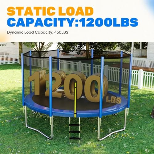 ORCC 1200LBS Weight Capacity Trampoline 16 15 14 12 10 8FT Outdoor Yard Trampolines for Kids Adults Outdoor Yard Trampolines for Kids Adults