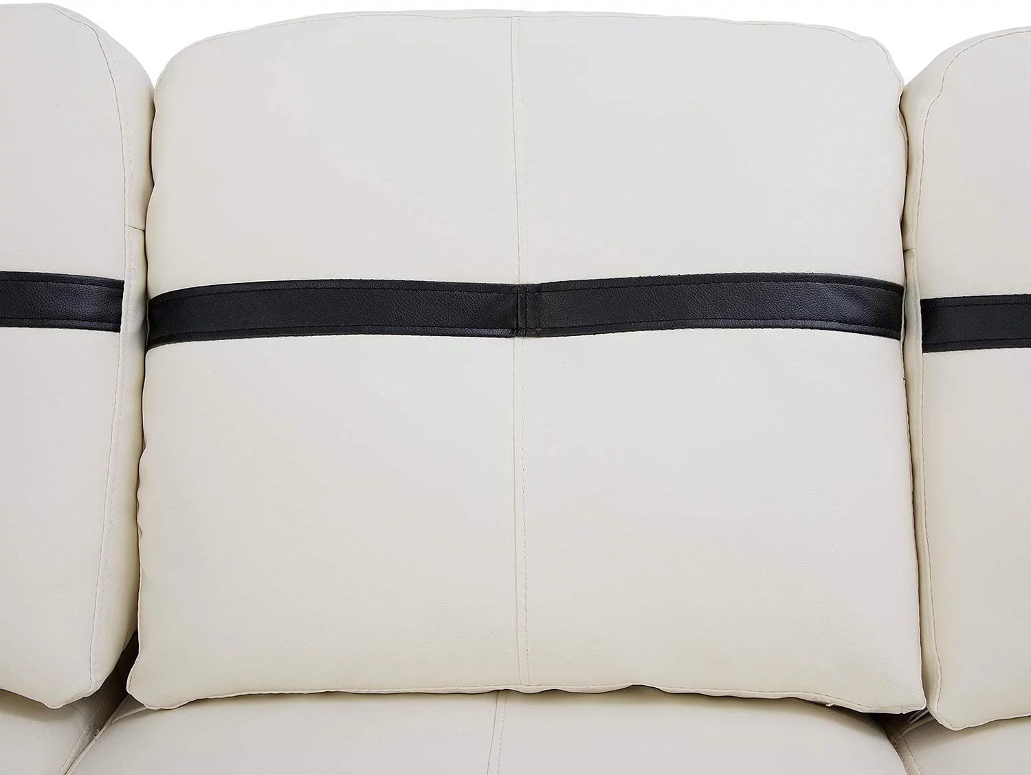 Ainehome Furniture White Faux Leather Sectional Sofa Set, L-Shaped Couches for Living Room