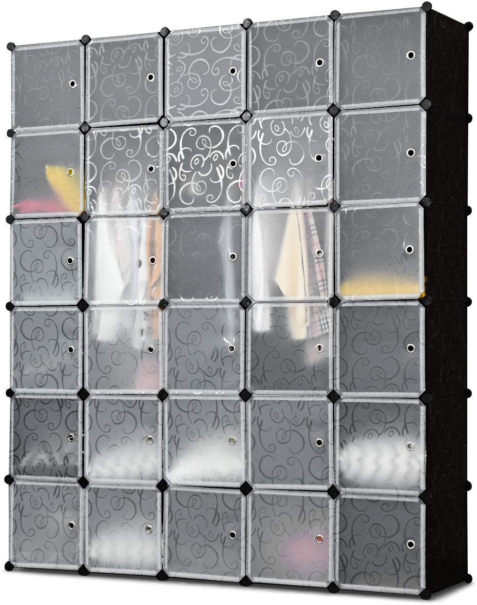 Tangkula Cube Storage Organizer, Cube Closet Storage Shelves, DIY Plastic PP Closet Cabinet, Modular Bookcase