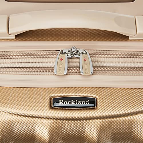 Rockland Melbourne Hardside Expandable Luggage with Spinner Wheels, 2TONENAVY, 2 Piece (20/28)
