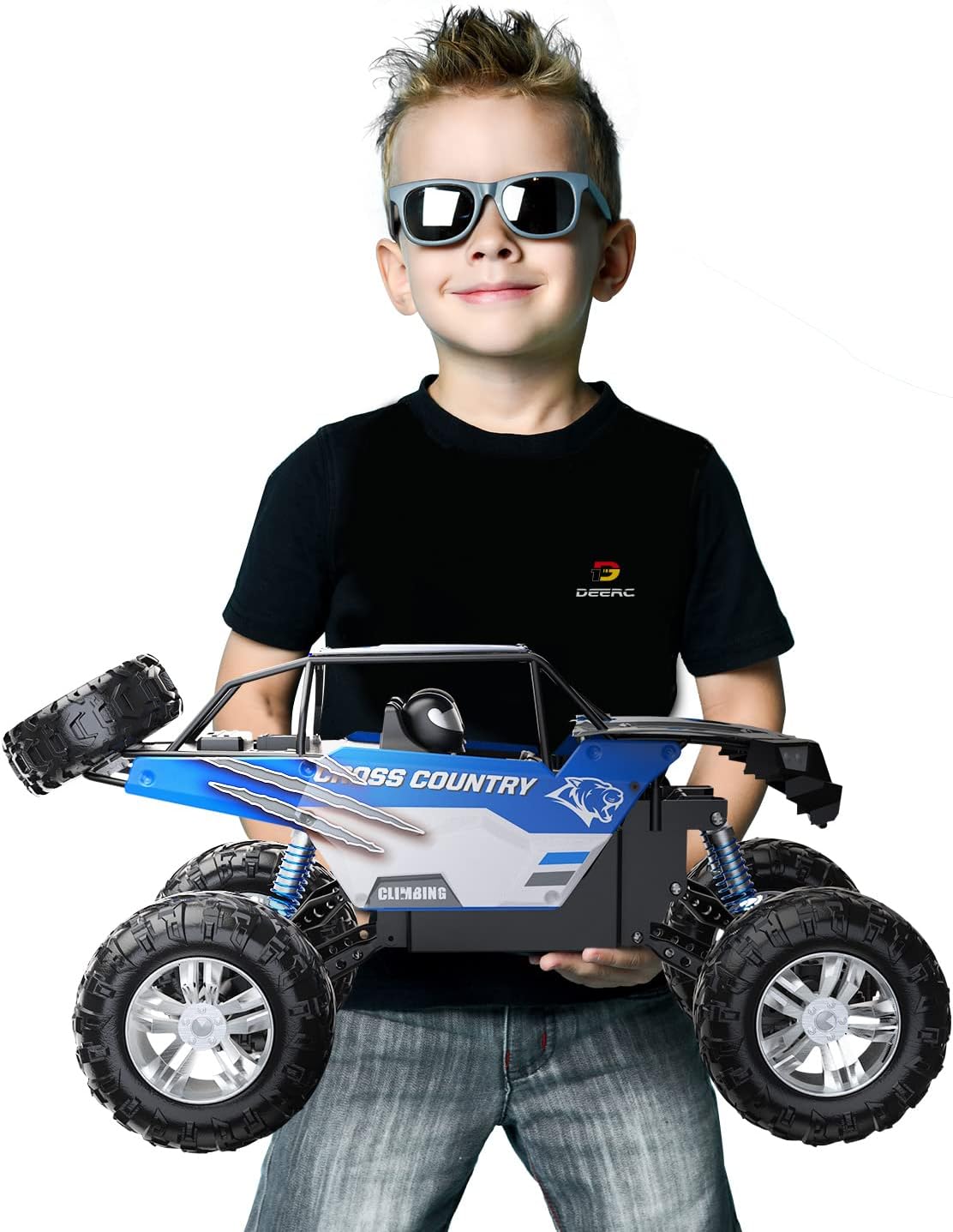 DEERC Large 1:8 Scale Remote Control Monster Truck for Adults Boys, Upgraded RC Cars Remote Control Car, Off Road with Realistic Sound
