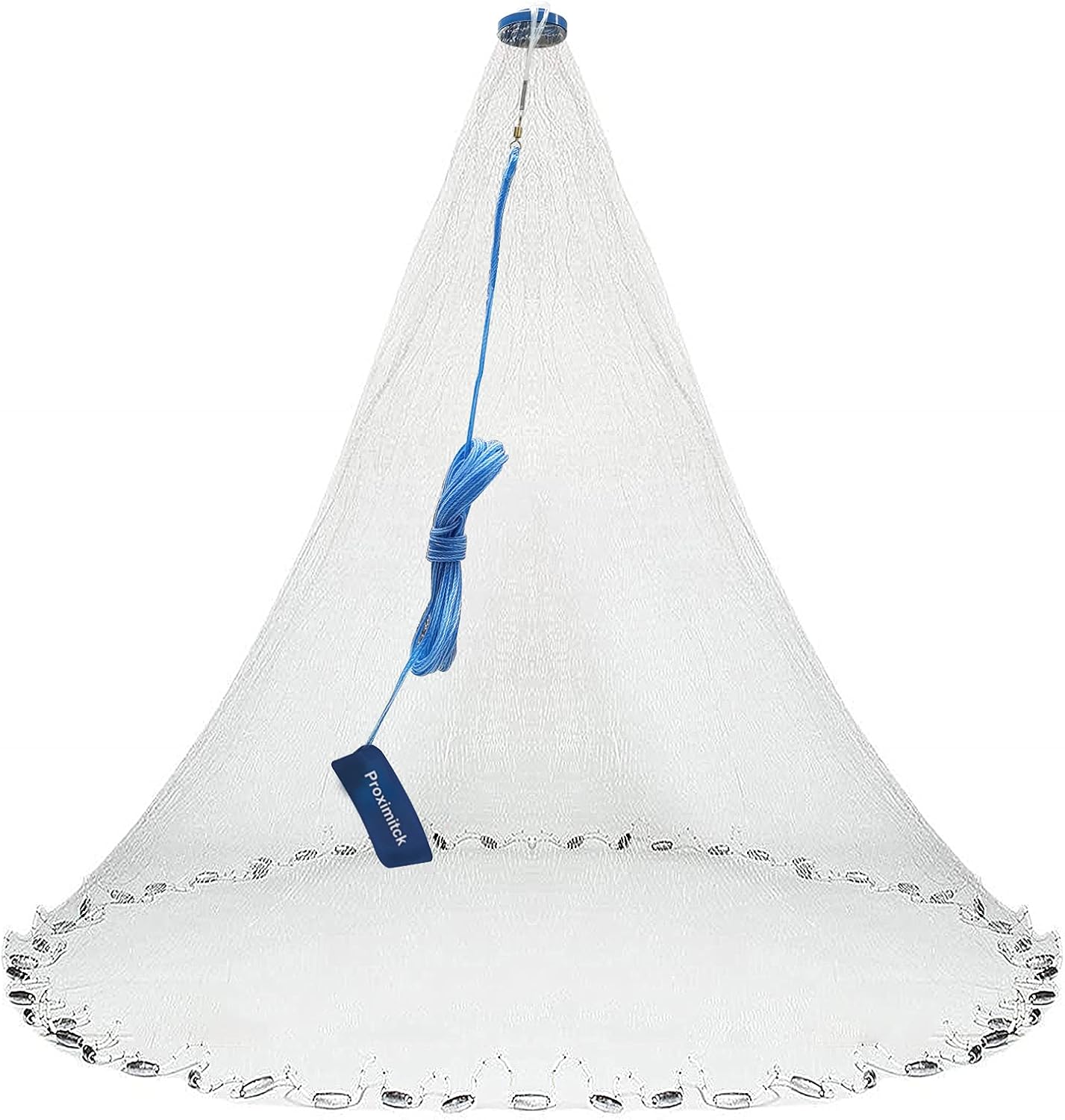 Proximitck American Saltwater Fishing Cast Nets, Premium Bait Trap Casting Net 4Ft 6Ft 8Ft 10Ft 12Ft Radius Size with Stainless Steel Round Weights