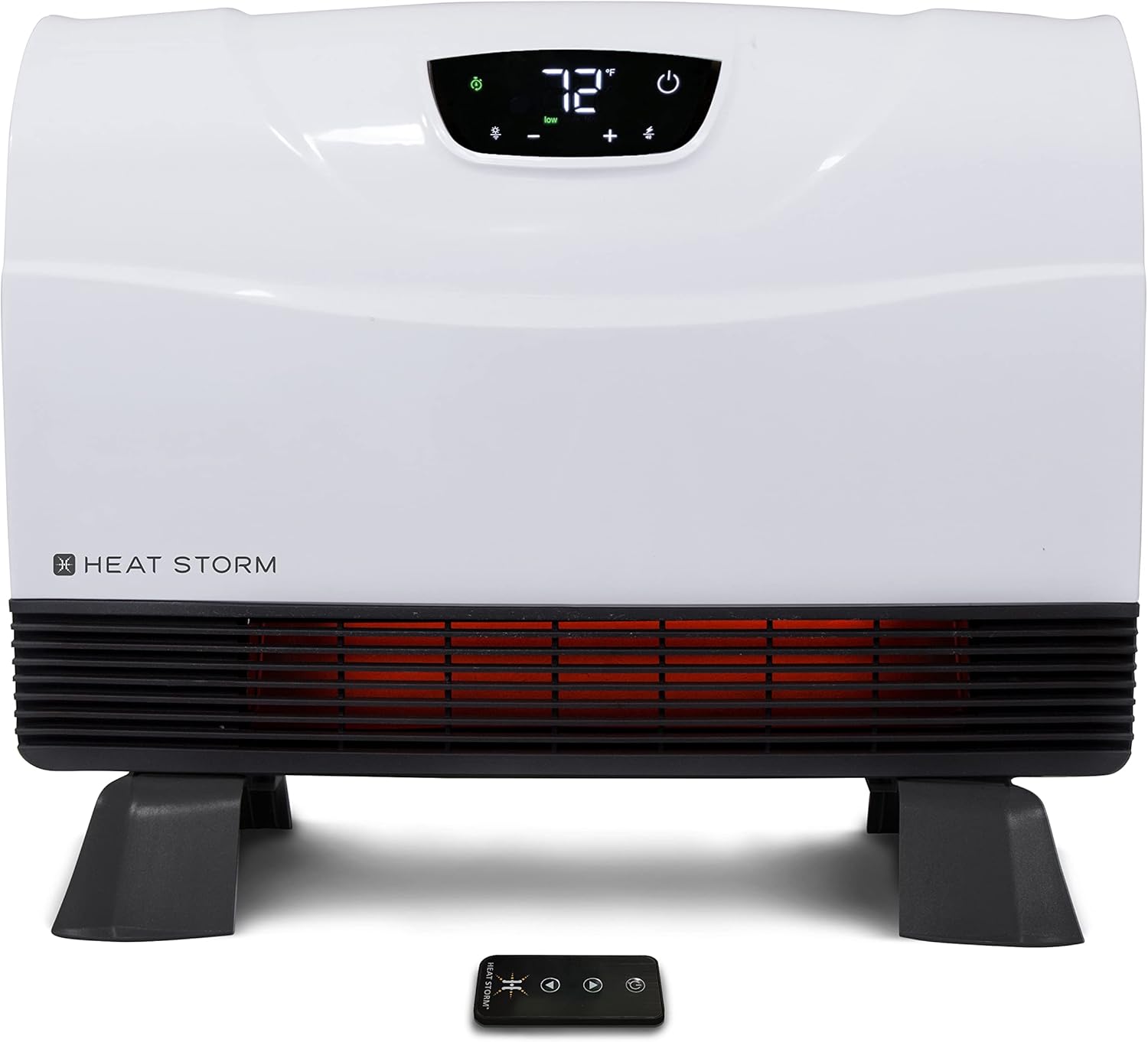 Heat Storm Phoenix HS-1500-PHX, Infrared Space Heater with Attachable Feet, Remote Control, Energy Efficient-750-1500 Watts, Gray Floor or Wall