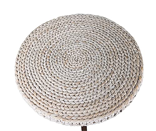 RANDEFURN Coffee Table Round, Seagrass Coffee Tables,Pine Wood X Base Frame Cocktail Table, Easy Assembled, Multiple Sizes for Living Room