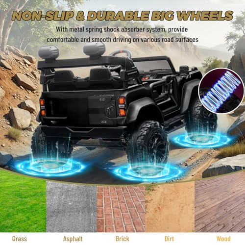 ENYOPRO 2 Seater Ride On Car for Kids, 24v Licensed Ford Bronco Raptor Electric Power Ride On Truck Toy with Remote Control