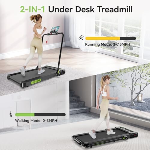 Walking Pad Treadmill, Under Desk Treadmills for Home and Office, 3 in 1 Foldable Treadmill 2.5HP Electric Treadmills 300 lbs Capacity