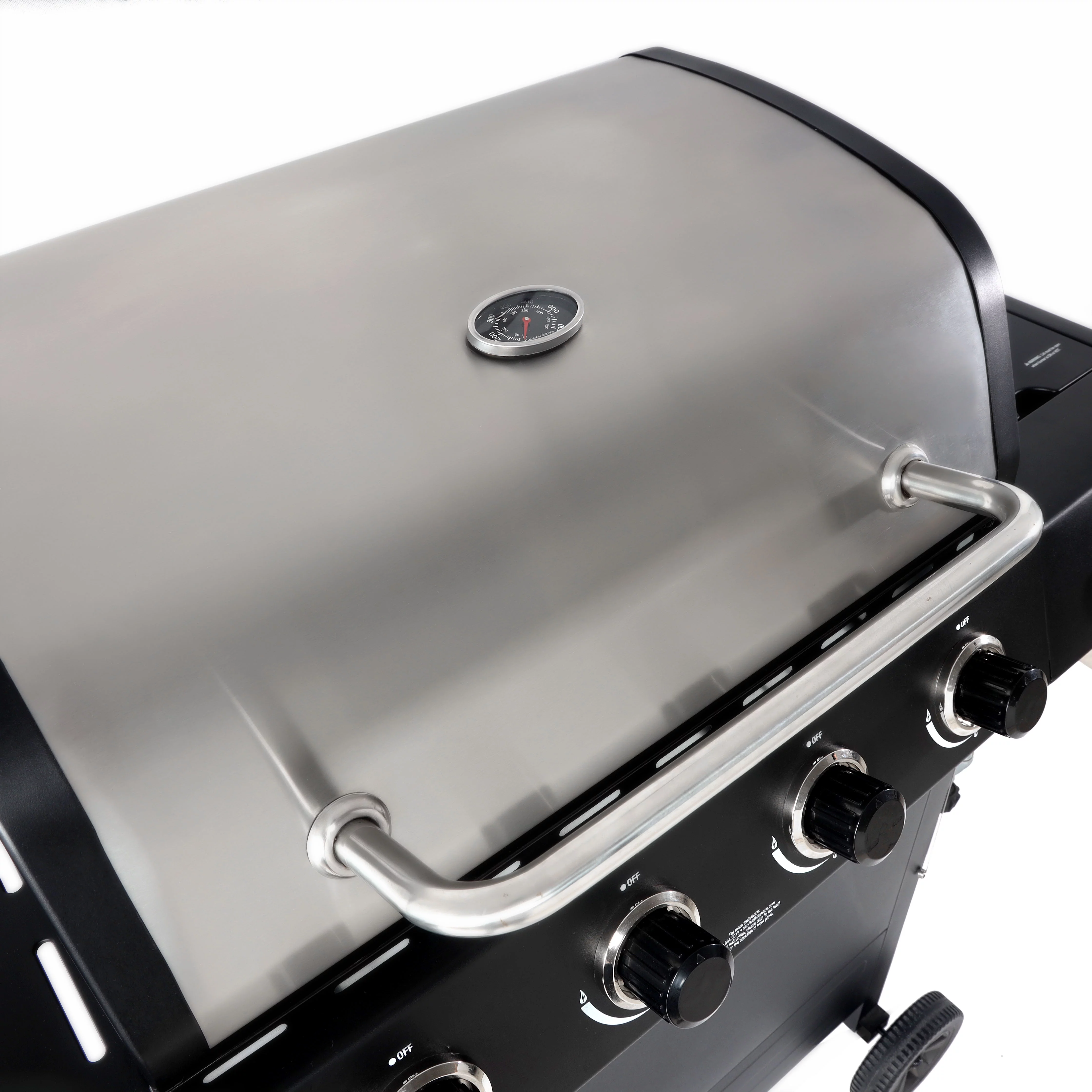 RevoAce 4-Burner Propane Gas Grill with Side Burner, Stainless Steel & Black