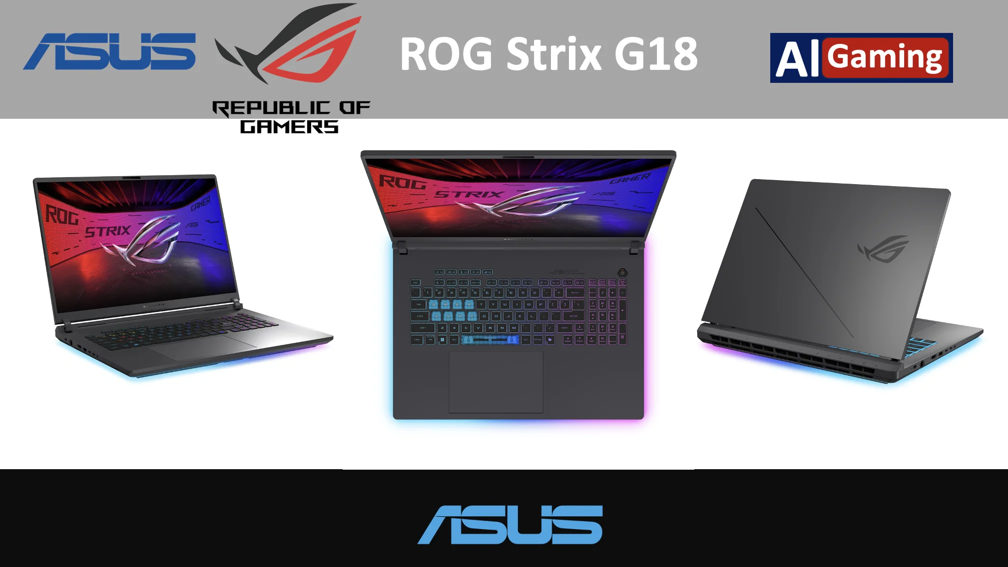 ASUS ROG Strix AI Gaming Laptop 18in 240Hz IPS WQXGA Display (Intel Ultra 9- 275HX, NVIDIA GeForce RTX 5070 8GB, 64GB DDR5, 4TB PCIe SSD, RGB KB