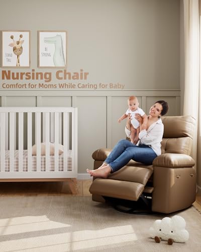 GarveeHome Electric Swivel Massage Chair, Power Rocking Recliner with Vibration and Heating