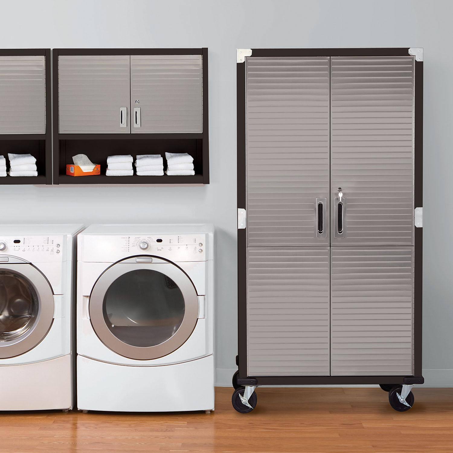 Seville Classics UltraHD Tall Storage Cabinet - Graphite