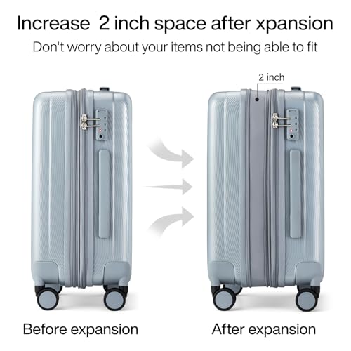 Hanke 29 Inch Luggage Suitcases With Spinner Wheels Lightweight PC hardside Rolling Suitcase With Travel Lock, Checked-Large 29-Inch(Blackish Green)