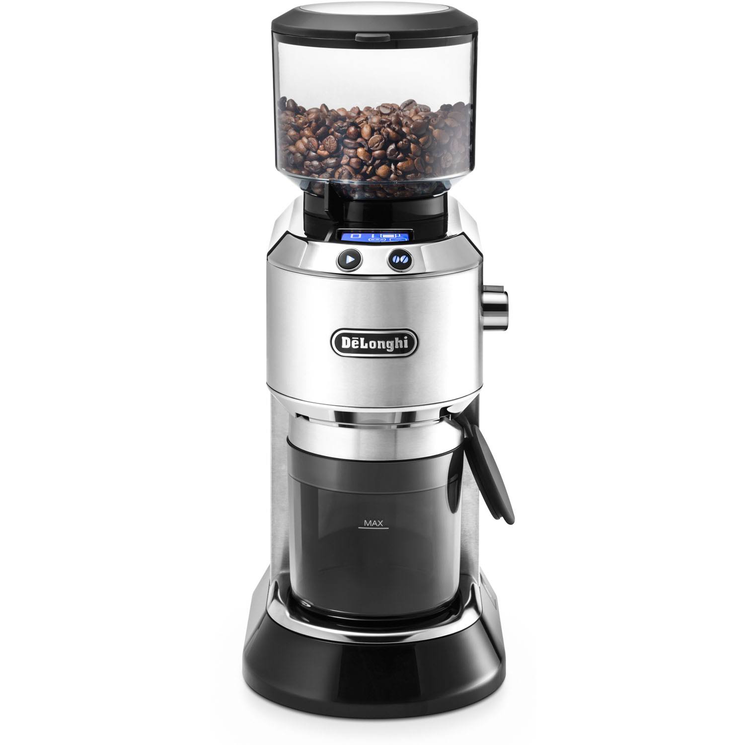 DeLonghi America KG521 Dedica Conical Burr Grinder with Porta Filter Attachment, Silver