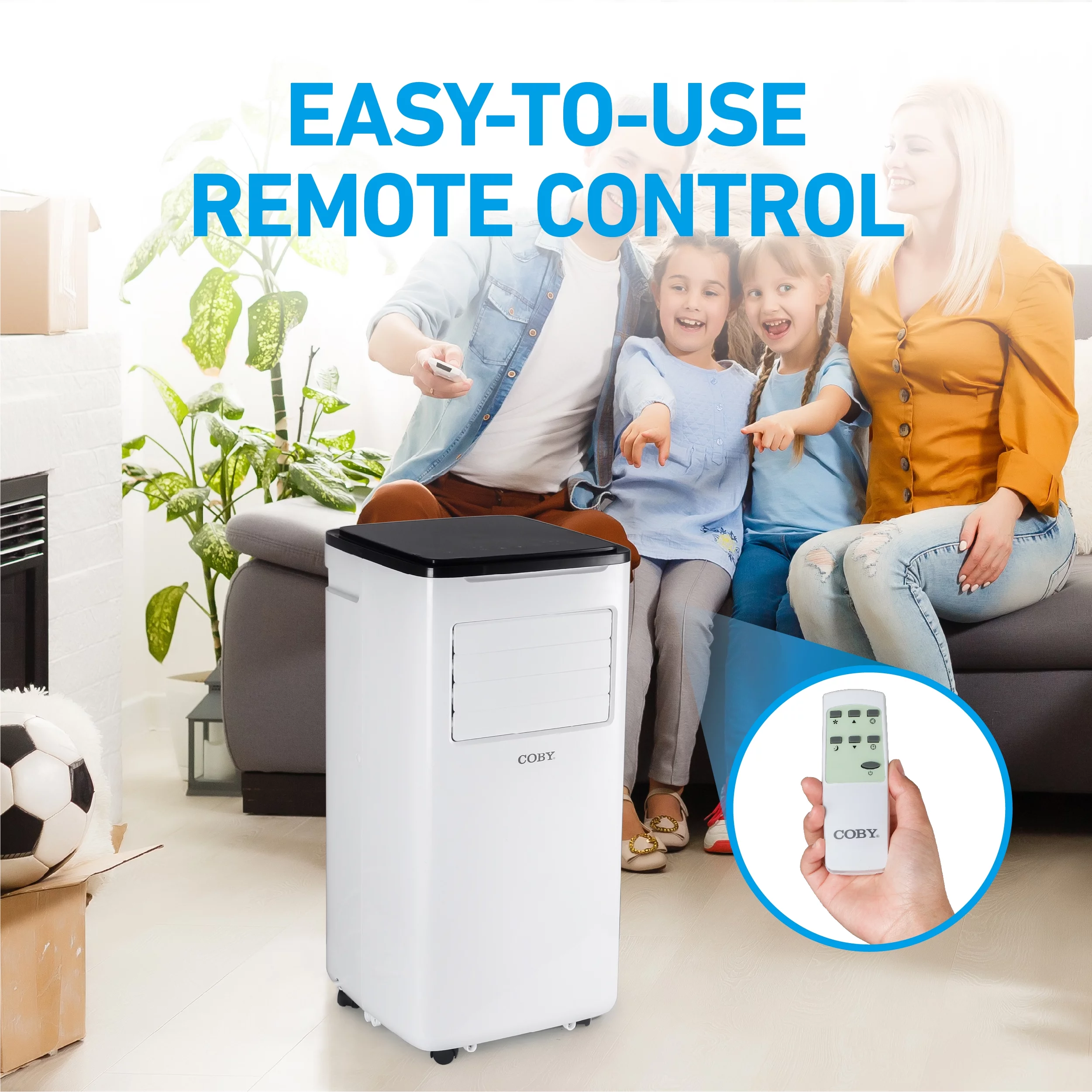 COBY Portable Air Conditioner 6,100 BTU SACC/CEC (9,000 BTU ASHRAE 128) 3-in-1 AC Unit, Dehumidifier & Fan, Air Conditioner for 400 sq. ft.