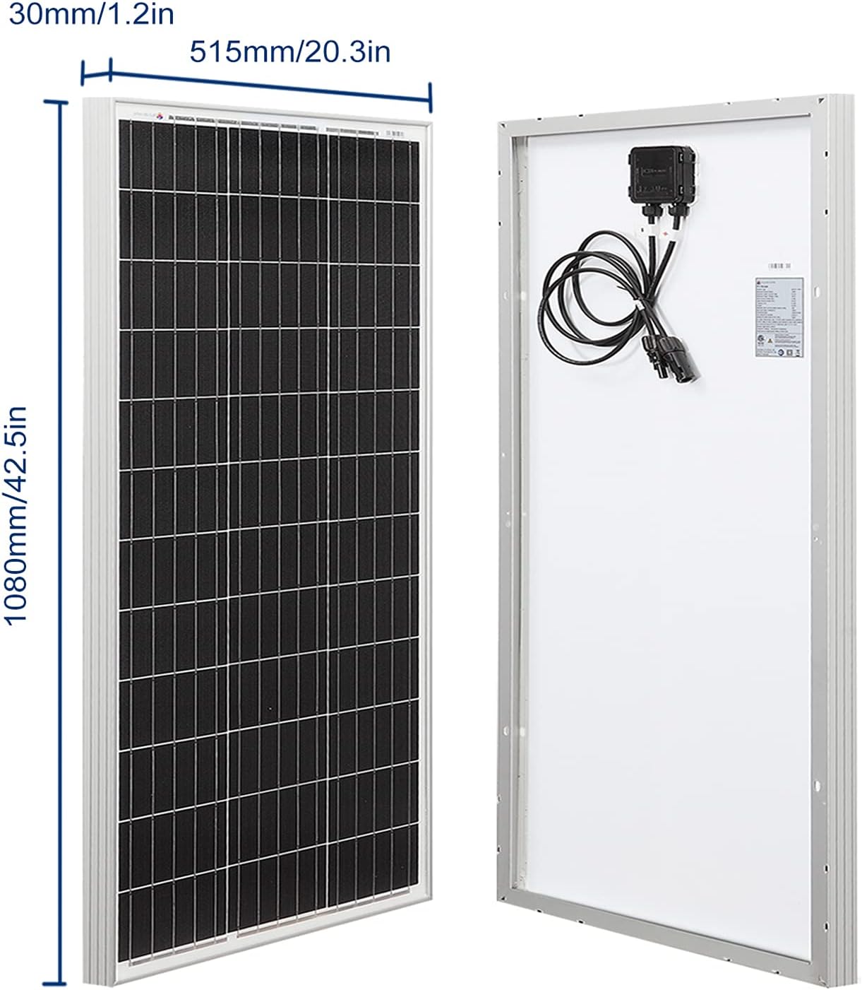100W Mono Solar Panels High Efficiency PV Module for Charging Boat, Caravan, RV and Any Other Off Grid Applications