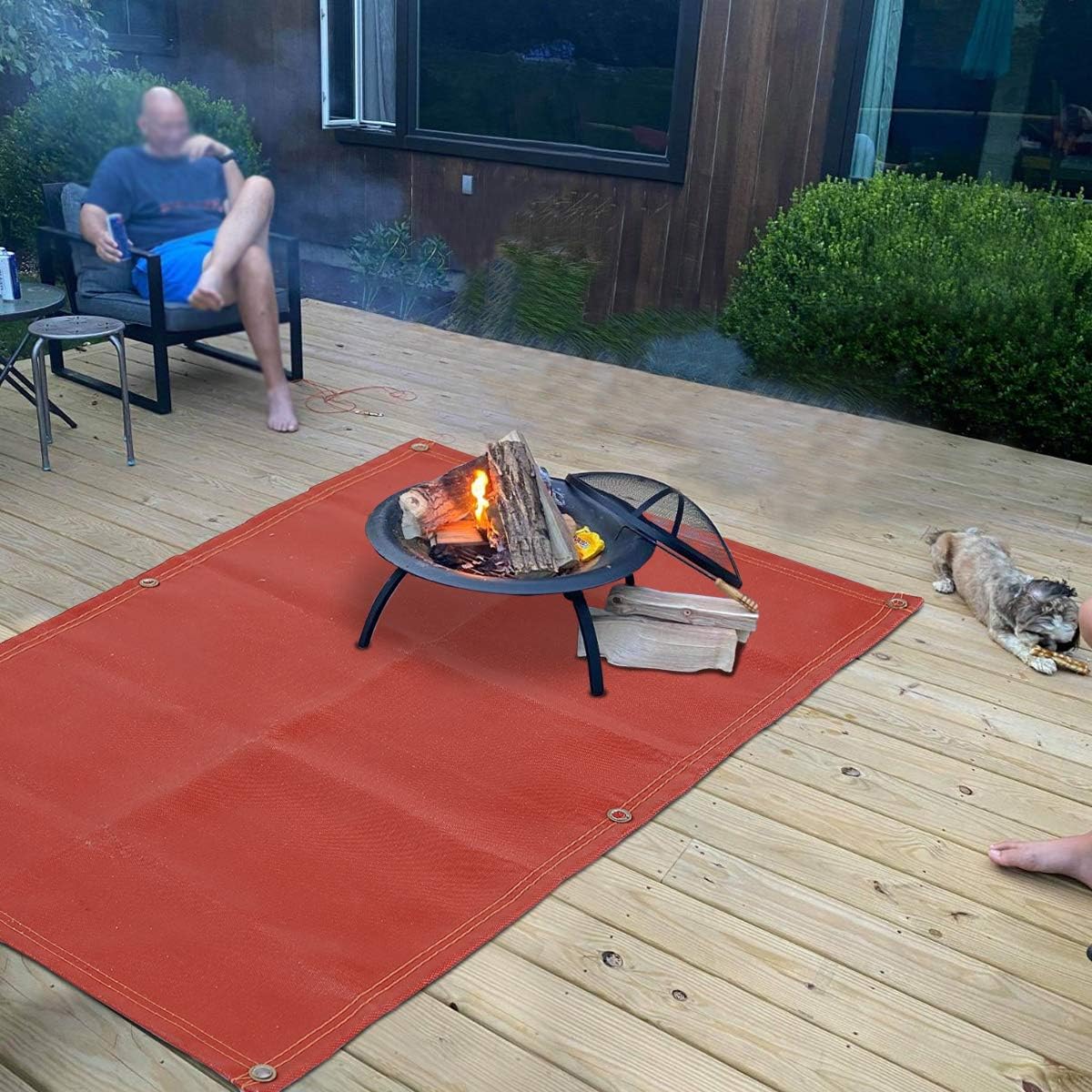 Fire Pit Mat—Silicone stove fire mat，Retardant | Fireproof | Heat Resistant，Ember Mat and Grill mat， Under the stove, Protect your deck, terrace