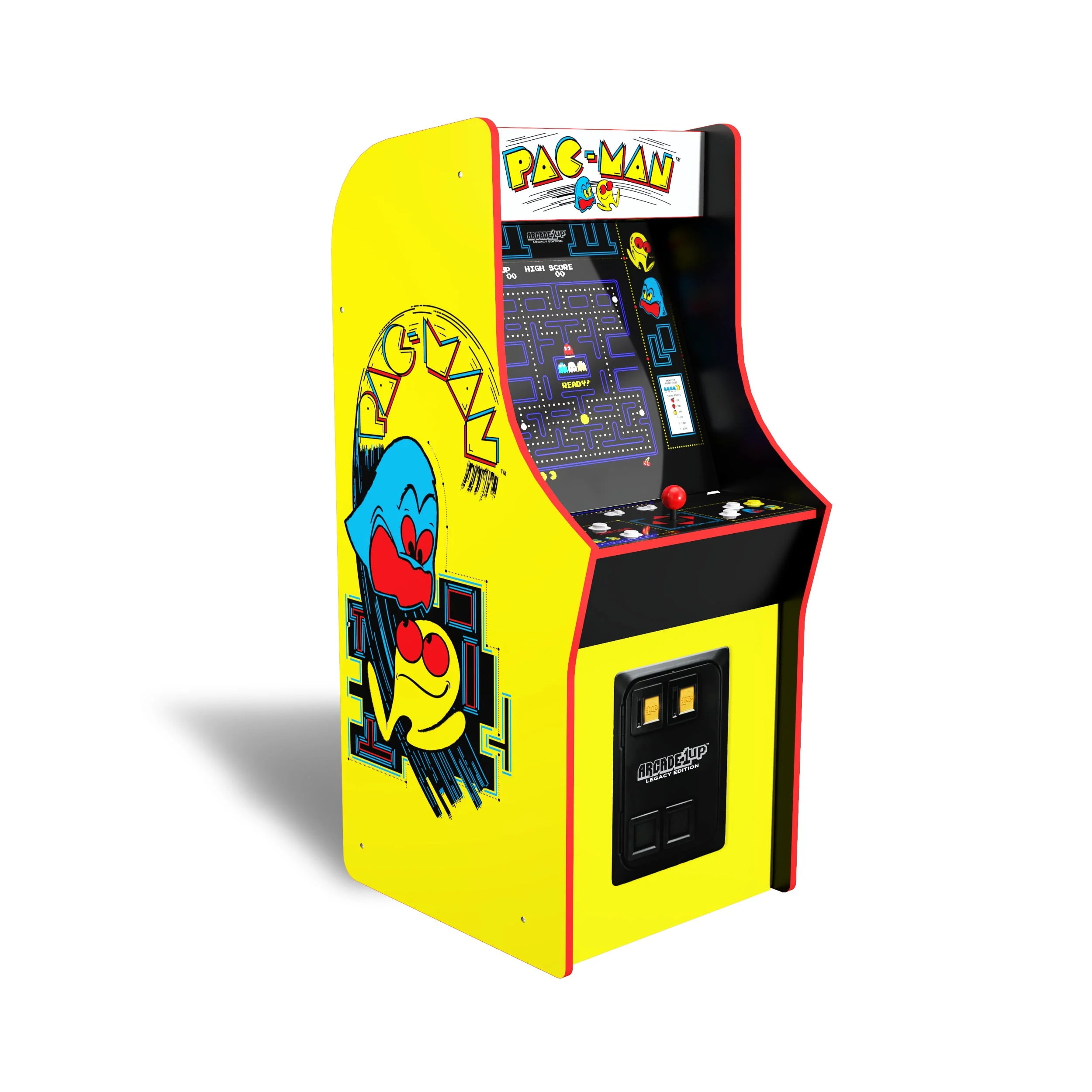 Arcade1Up PAC-MAN Classic Arcade Game, built for your home, 4 feet tall stand-up cabinet, 14 classic games, and 17-inch screen