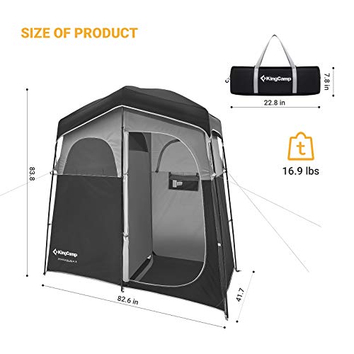 KingCamp Shower Tent, Portable Privacy Tent Outdoor Camping 1/2 Room Toilet Tents with Shower Bag & Dressing Room for Travel Beach Tailgate