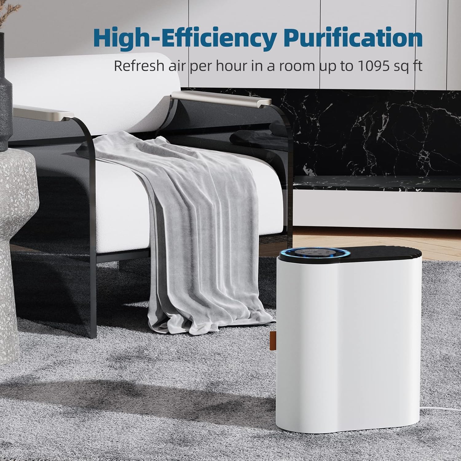 AROEVE Air Purifiers for Large Room Up tp 1095 Sq Ft Coverage with Air Quality Sensors CADR up to 300+ H13 Ture HEPA Filter with Auto Function