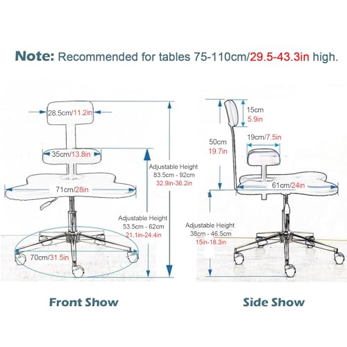 Cross Legged Office Chair White Kneeling Chair with Brake Wheel & Lumbar Support, Ergonomic Cross Legged Kneeling Office Chairs
