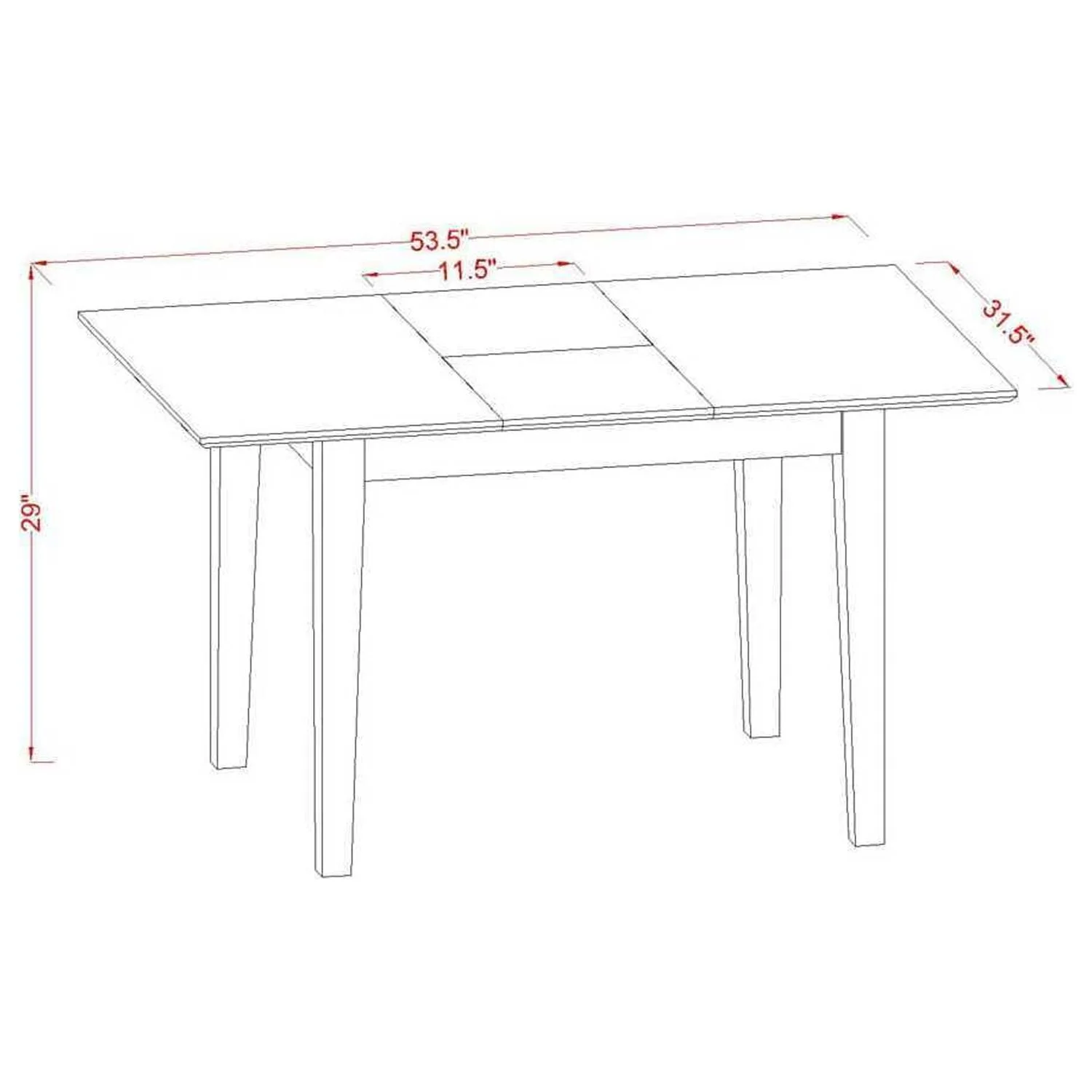 HomeStock 5 Piece Dining Room Set Consist Of A Rectangle Kitchen Table With Rustic Refinement Leaf And 4 Chairs, Oak