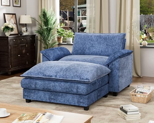 Homall 119" Modular Sectional Sofa, L Shaped Sofa Couch with Reversible Ottoman, DIY Combination Chenille Deep 3-Seat Cloud Couch for Living Room