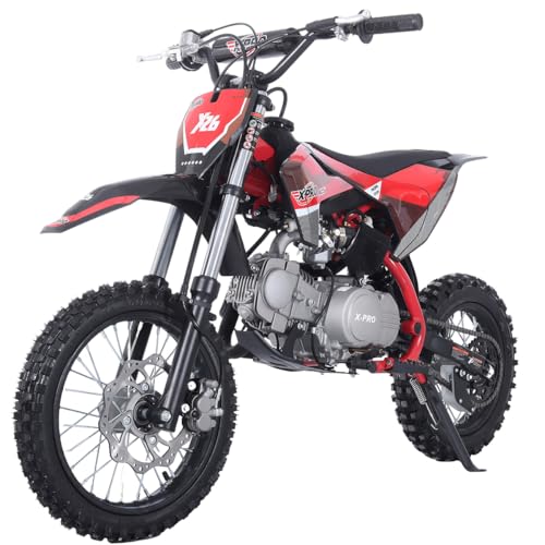 X-PRO X26 125cc Manual Clutch Dirt Bike Big Boys Pit Bike 125 Pitbike,Big 14"/12" Tires! (Blue)